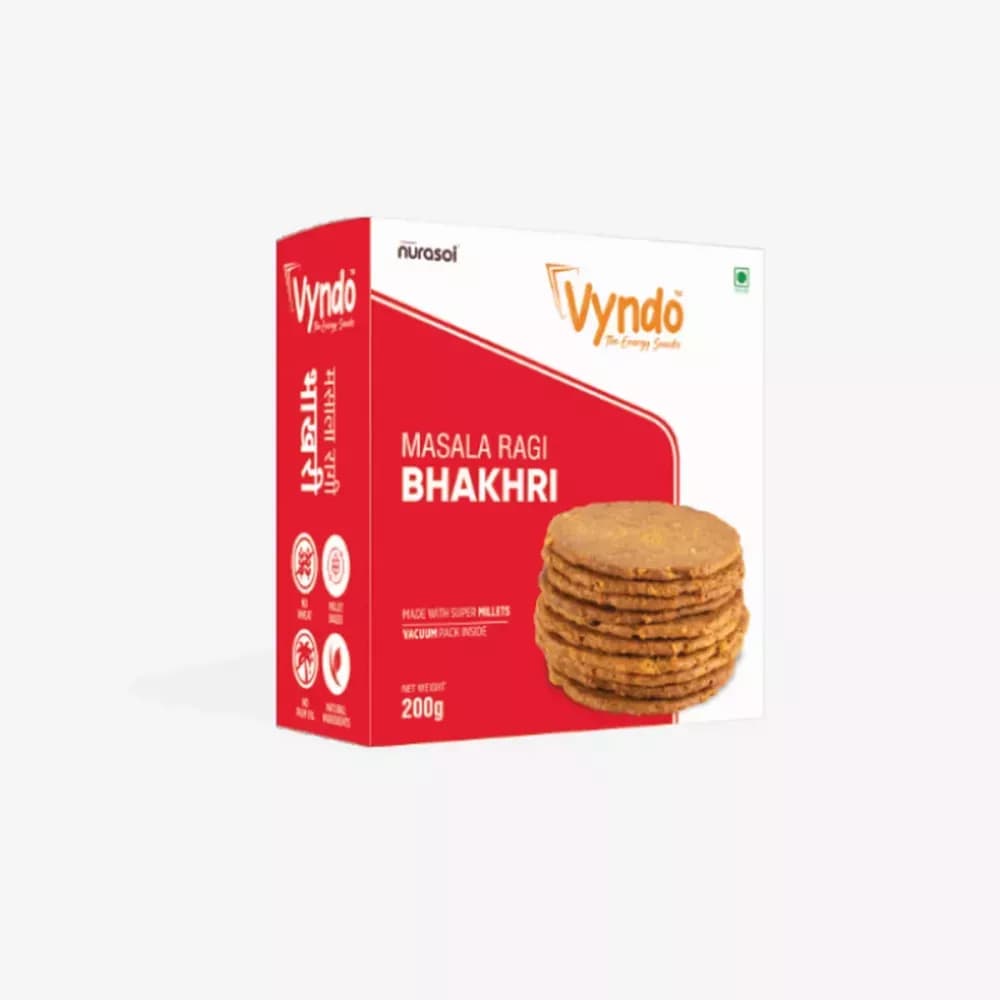 Buy Vyndo Masala Ragi Bhakhri Online - OLRAA Indian Snacks