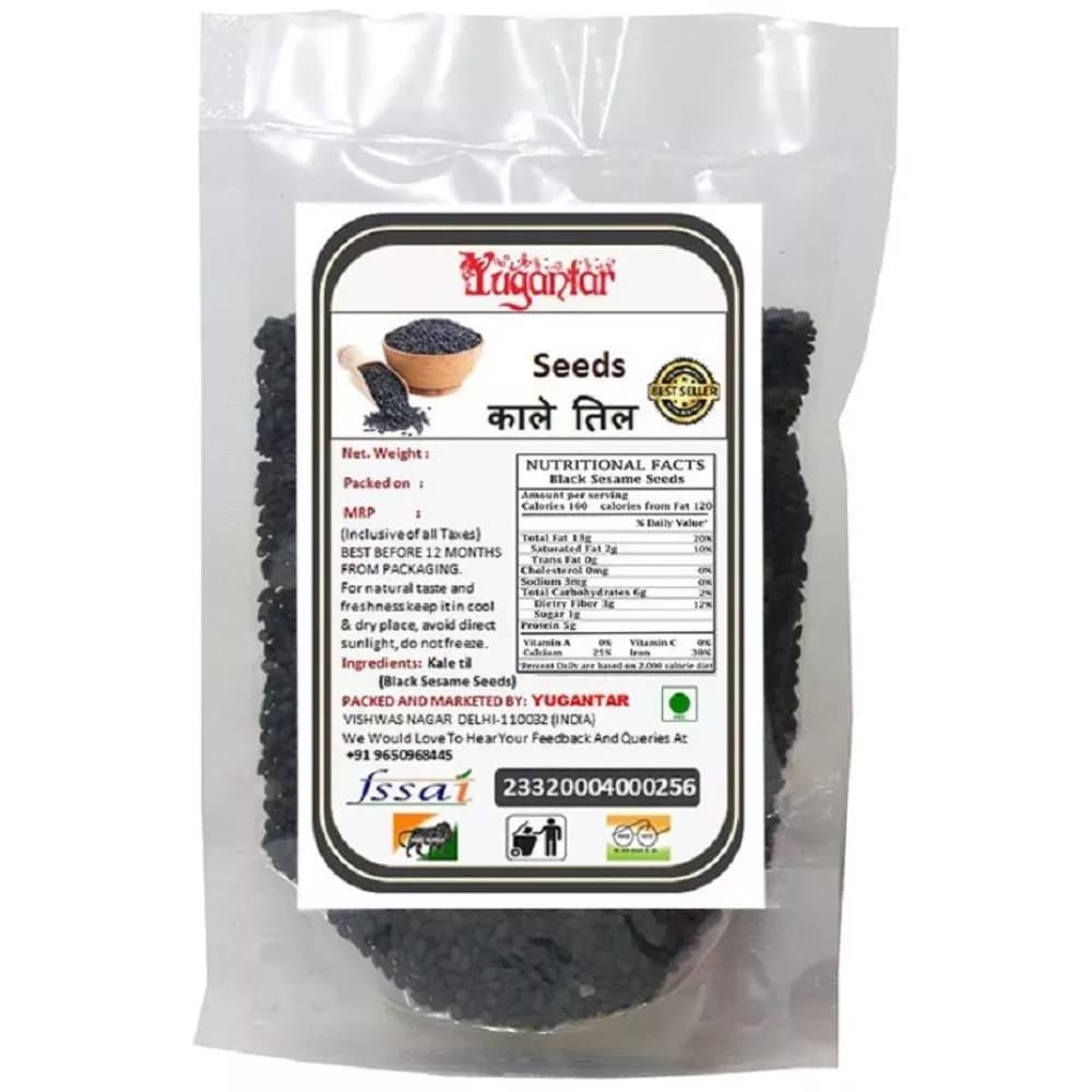 Buy Yugantar Black Sesame Seeds (Kale Til) Online - OLRAA Indian Snacks