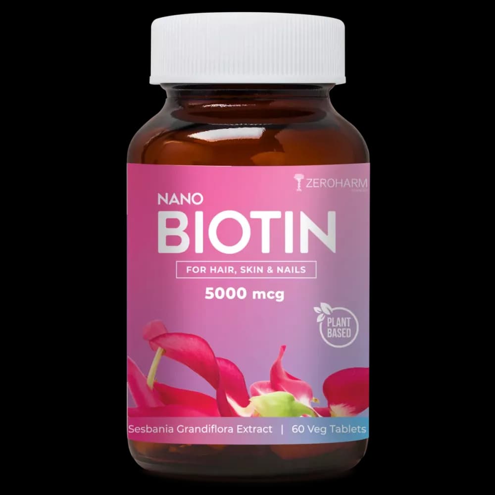 Buy Zeroharm Nano Biotin 5000 Mcg Tablets Online - OLRAA Indian Snacks