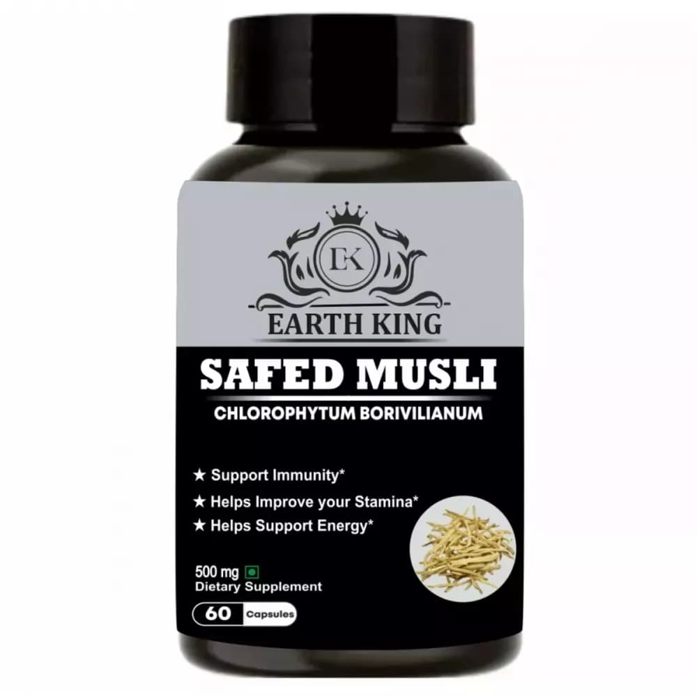 Earth King Safed Musli Capsule - - OLRAA Indian Snacks